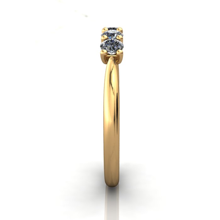 Round Brilliant Anniversary Diamond Ring Yellow Gold RA6 SV
