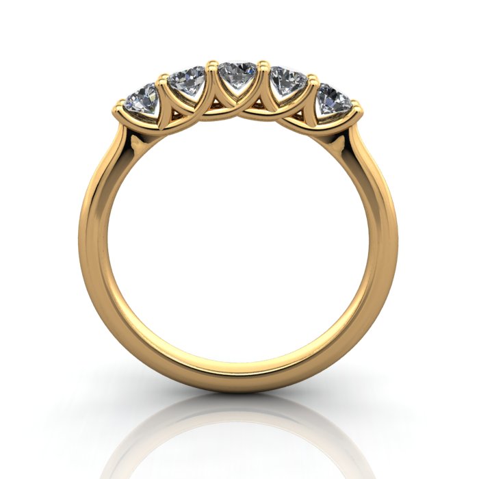 Round Brilliant Anniversary Diamond Ring Yellow Gold RA6 TF