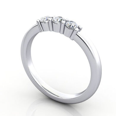 Thumb Round Brilliant Anniversary Diamond Ring Platinum RA7 3D