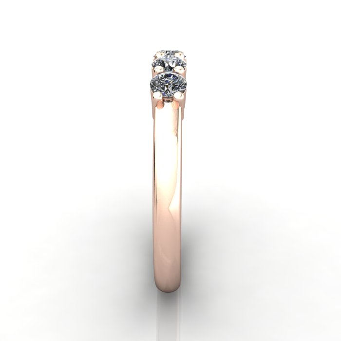 Round Brilliant Anniversary Diamond Ring Rose Gold RA7 SV