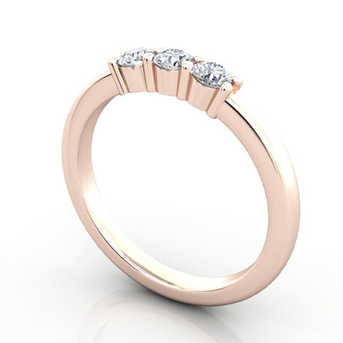 Thumb Round Brilliant Anniversary Diamond Ring Rose Gold RA7 3D