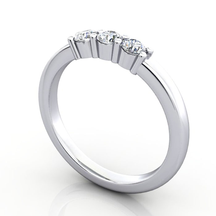 Thumb Round Brilliant Anniversary Diamond Ring White Gold RA7 3D