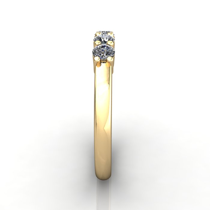 Round Brilliant Anniversary Diamond Ring Yellow Gold RA7 SV