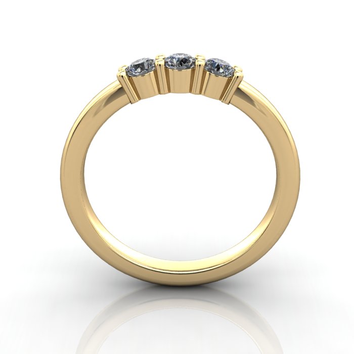 Round Brilliant Anniversary Diamond Ring Yellow Gold RA7 TF