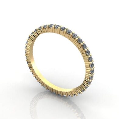 Round Brilliant Eternity Diamond Ring Yellow Gold 0.50ct RE1 3D