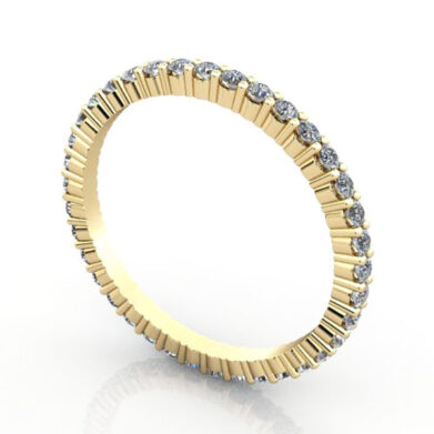 Thumb Round Brilliant Eternity Diamond Ring Yellow Gold 0.50ct RE1 3D