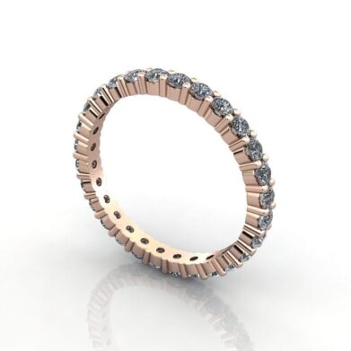 Round Brilliant Eternity Diamond Ring Rose Gold 1.00ct RE1 3D