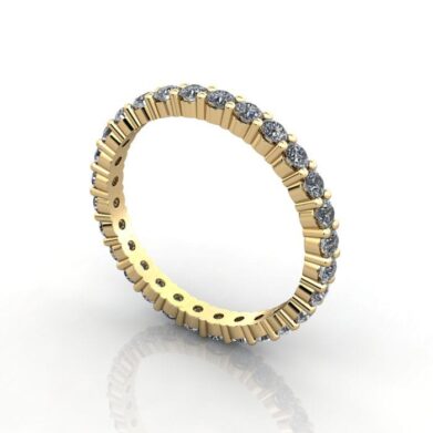 Round Brilliant Eternity Diamond Ring Yellow Gold 1.00ct RE1 3D