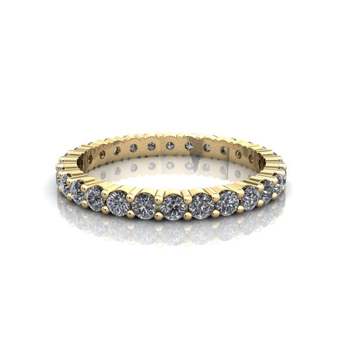Round Brilliant Eternity Diamond Ring Yellow Gold 1.00ct RE1 LF