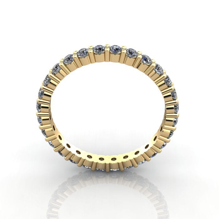 Round Brilliant Eternity Diamond Ring Yellow Gold 1.00ct RE1 TF