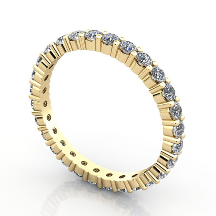 Thumb Round Brilliant Eternity Diamond Ring Yellow Gold 1.00ct RE1 3D