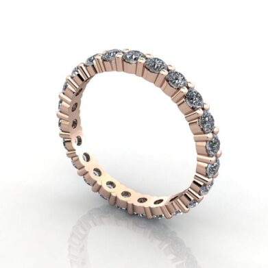 Round Brilliant Eternity Diamond Ring Rose Gold 1.50ct RE1 3D