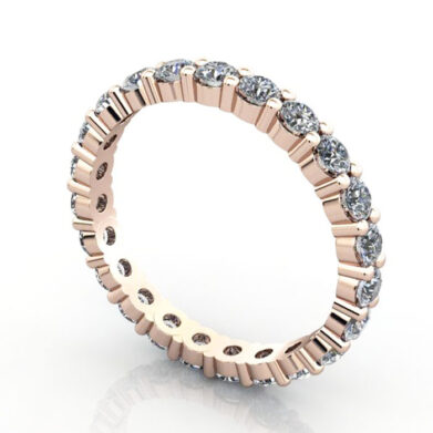 Thumb Round Brilliant Eternity Diamond Ring Rose Gold 1.50ct RE1 3D