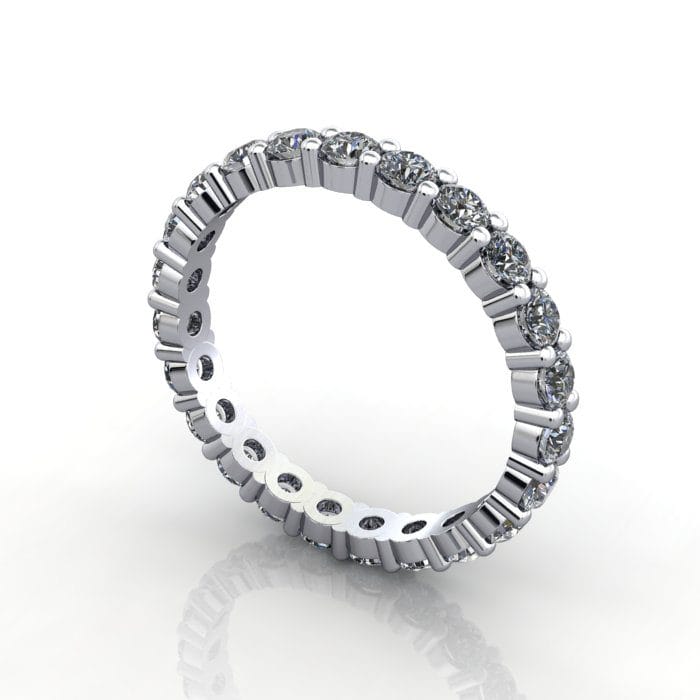Round Brilliant Eternity Diamond Ring White Gold 1.50ct RE1 3D