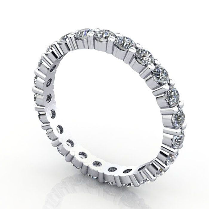 Thumb Round Brilliant Eternity Diamond Ring White Gold 1.50ct RE1 3D