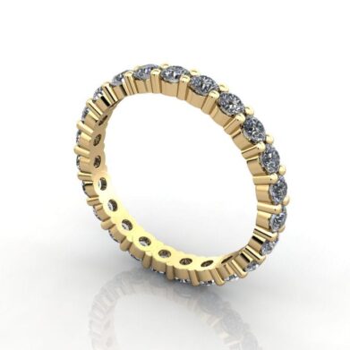 Round Brilliant Eternity Diamond Ring Yellow Gold 1.50ct RE1 3D