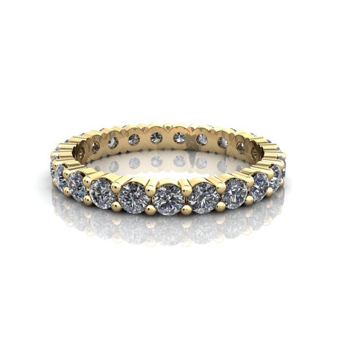 Round Brilliant Eternity Diamond Ring Yellow Gold 1.50ct RE1 LF