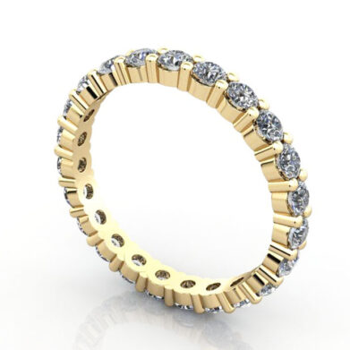 Thumb Round Brilliant Eternity Diamond Ring Yellow Gold 1.50ct RE1 3D