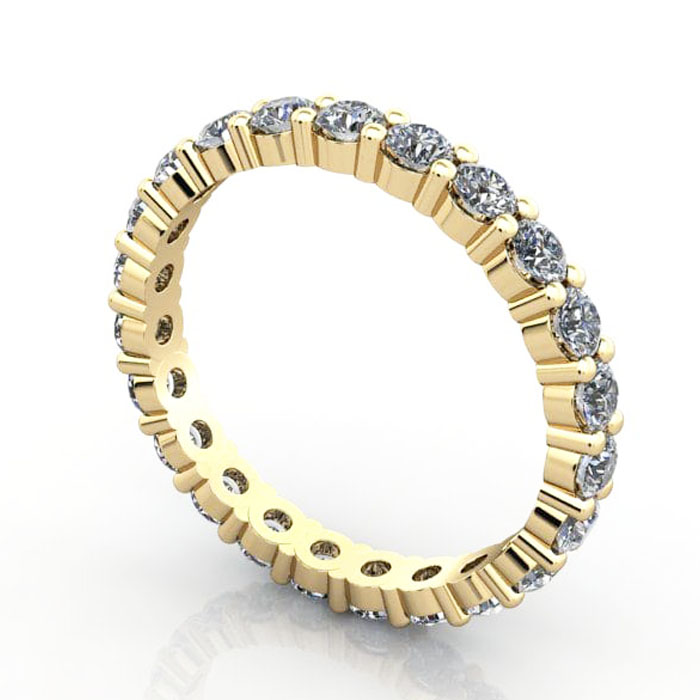 Thumb Round Brilliant Eternity Diamond Ring Yellow Gold 1.50ct RE1 3D