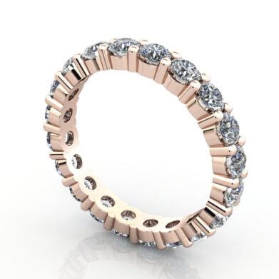 Thumb Round Brilliant Eternity Diamond Ring Rose Gold 2.00ct RE1 3D