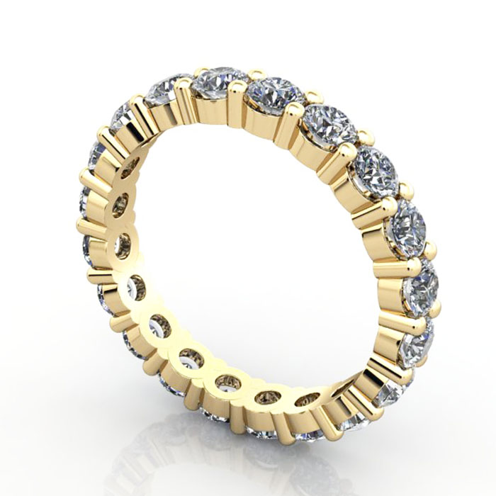 Thumb Round Brilliant Eternity Diamond Ring Yellow Gold 2.00ct RE1 3D