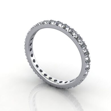 Round Brilliant Eternity Diamond Ring Platinum RE2 3D
