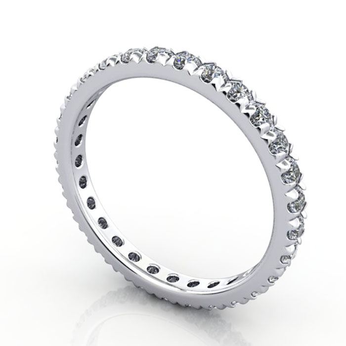 Thumb Round Brilliant Eternity Diamond Ring Platinum RE2 3D
