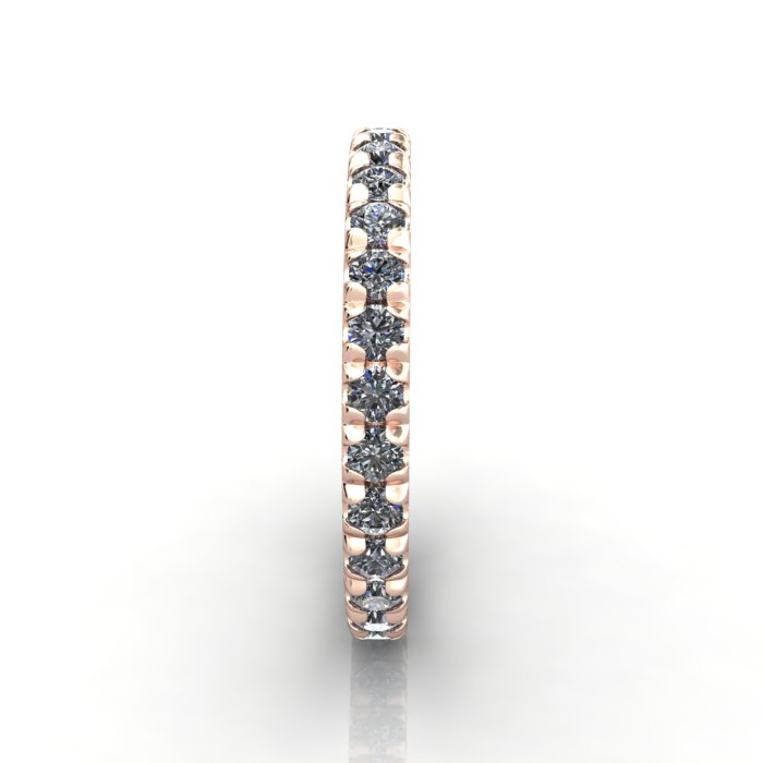 Round Brilliant Eternity Diamond Ring Rose Gold RE2 SV