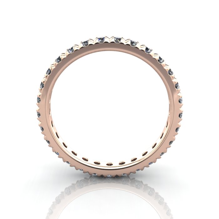 Round Brilliant Eternity Diamond Ring Rose Gold RE2 TF