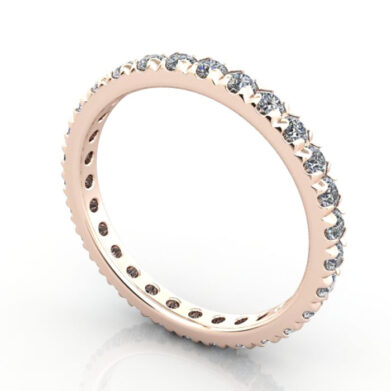 Thumb Round Brilliant Eternity Diamond Ring Rose Gold RE2 3D