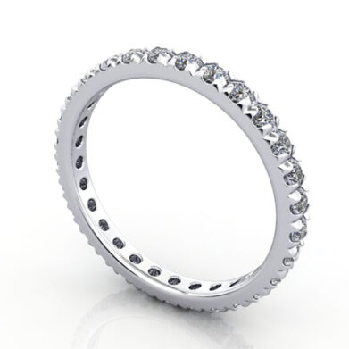Thumb Round Brilliant Eternity Diamond Ring White Gold RE2 3D