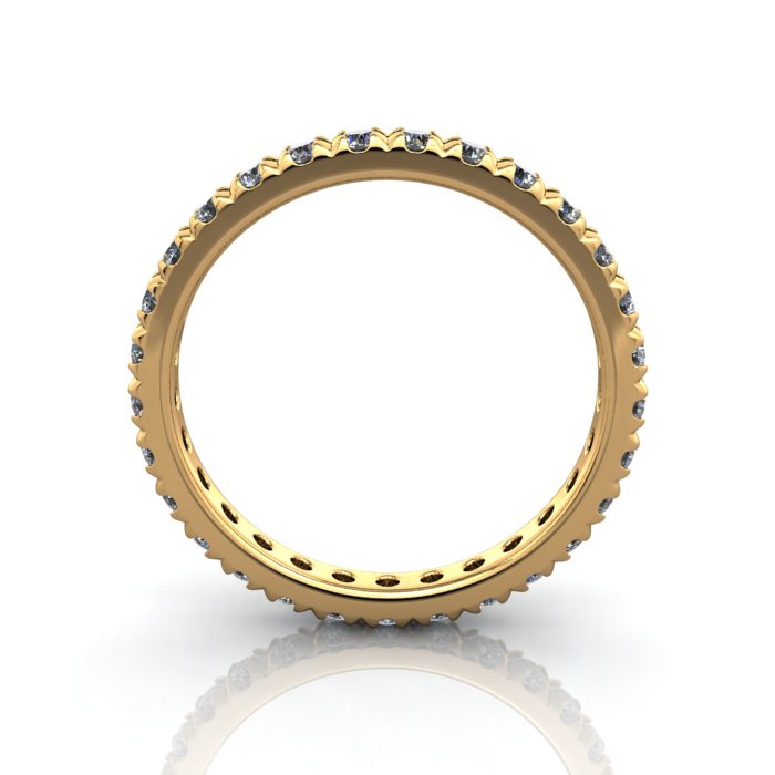 Round Brilliant Eternity Diamond Ring Yellow Gold RE2 TF
