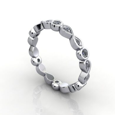Round Brilliant Eternity Diamond Ring Platinum RE3 3D