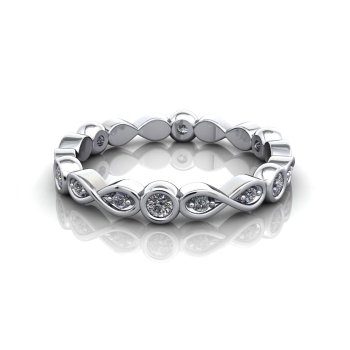 Round Brilliant Eternity Diamond Ring Platinum RE3 LF