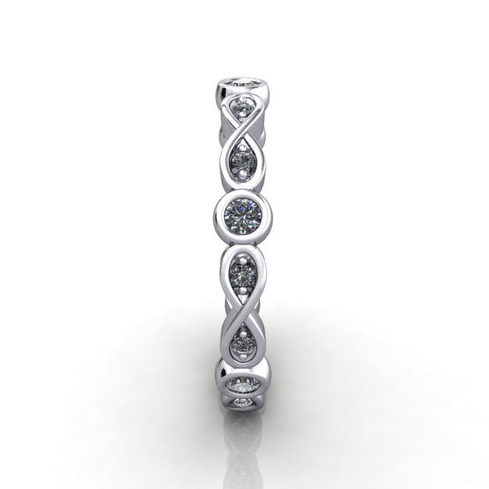 Round Brilliant Eternity Diamond Ring Platinum RE3 SV