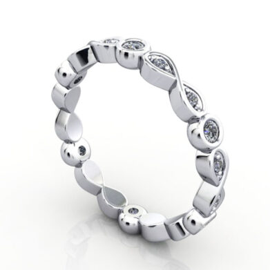 Thumb Round Brilliant Eternity Diamond Ring Platinum RE3 3D