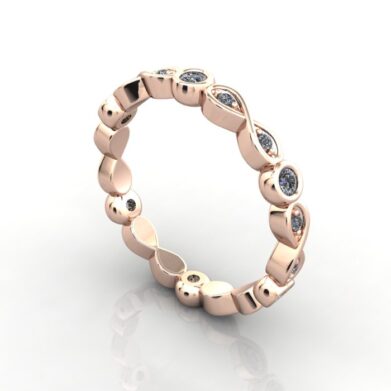 Round Brilliant Eternity Diamond Ring Rose Gold RE3 3D