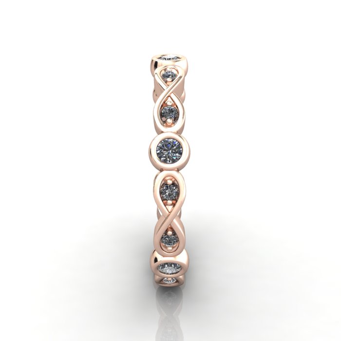 Round Brilliant Eternity Diamond Ring Rose Gold RE3 SV