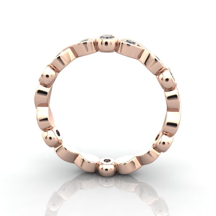 Round Brilliant Eternity Diamond Ring Rose Gold RE3 TF