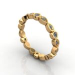 Round Brilliant Eternity Diamond Ring Yellow Gold RE3 3D
