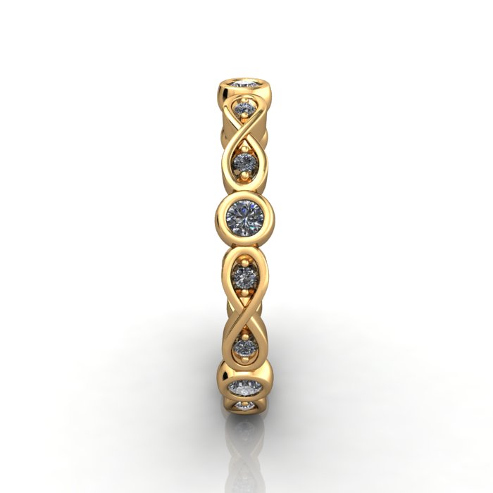 Round Brilliant Eternity Diamond Ring Yellow Gold RE3 SV