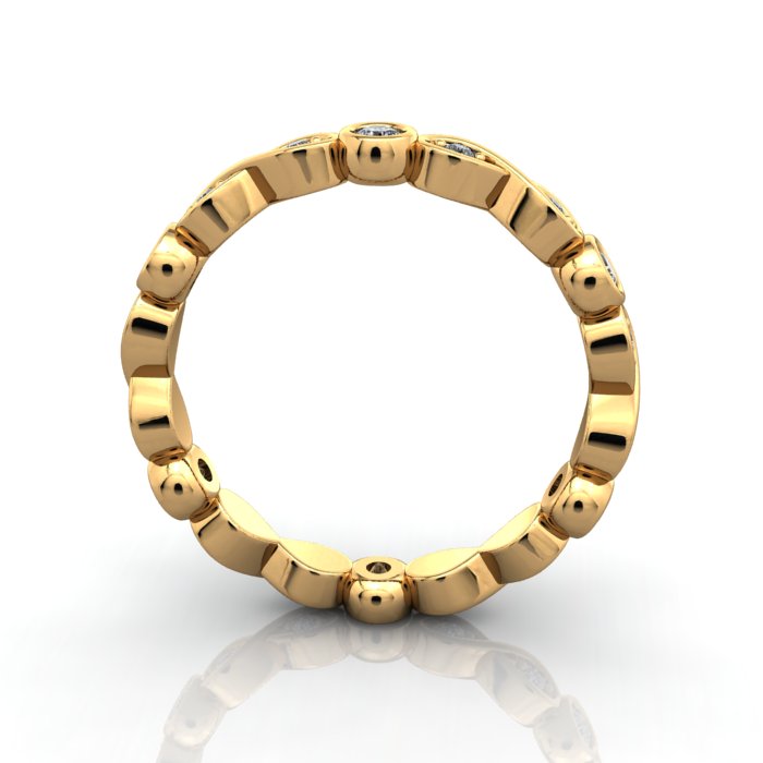 Round Brilliant Eternity Diamond Ring Yellow Gold RE3 TF