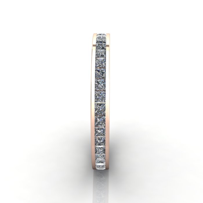 Princess Cut Eternity Diamond Ring Rose Gold RE4 SV