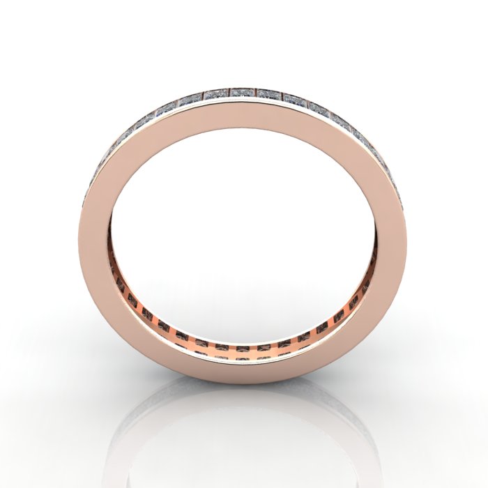 Princess Cut Eternity Diamond Ring Rose Gold RE4 TF