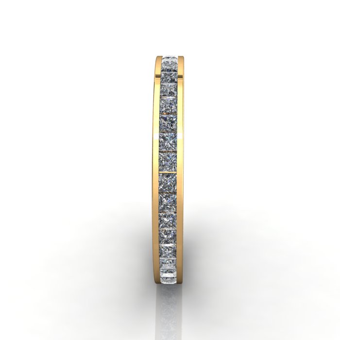 Princess Cut Eternity Diamond Ring Yellow Gold RE4 SV
