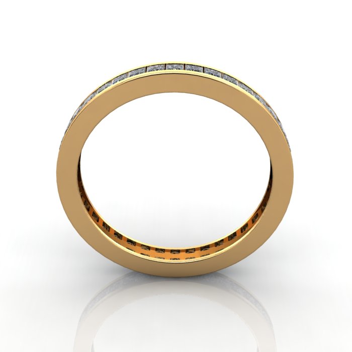 Princess Cut Eternity Diamond Ring Yellow Gold RE4 TF
