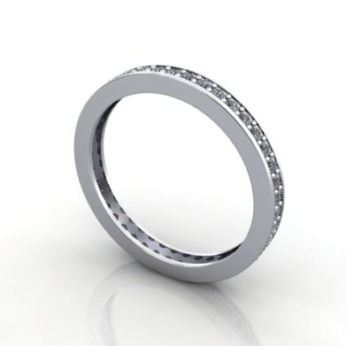 Round Brilliant Eternity Diamond Ring Platinum RE5 3D