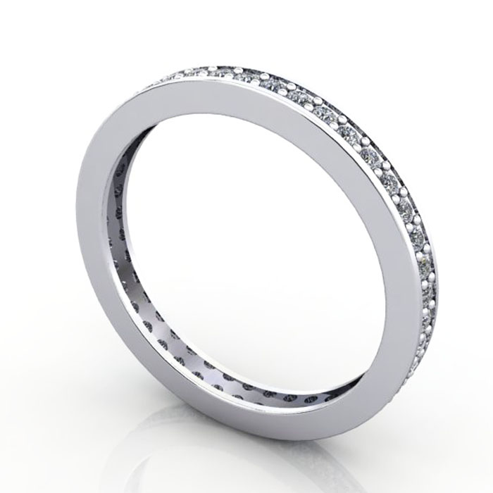 Thumb Round Brilliant Eternity Diamond Ring Platinum RE5 3D