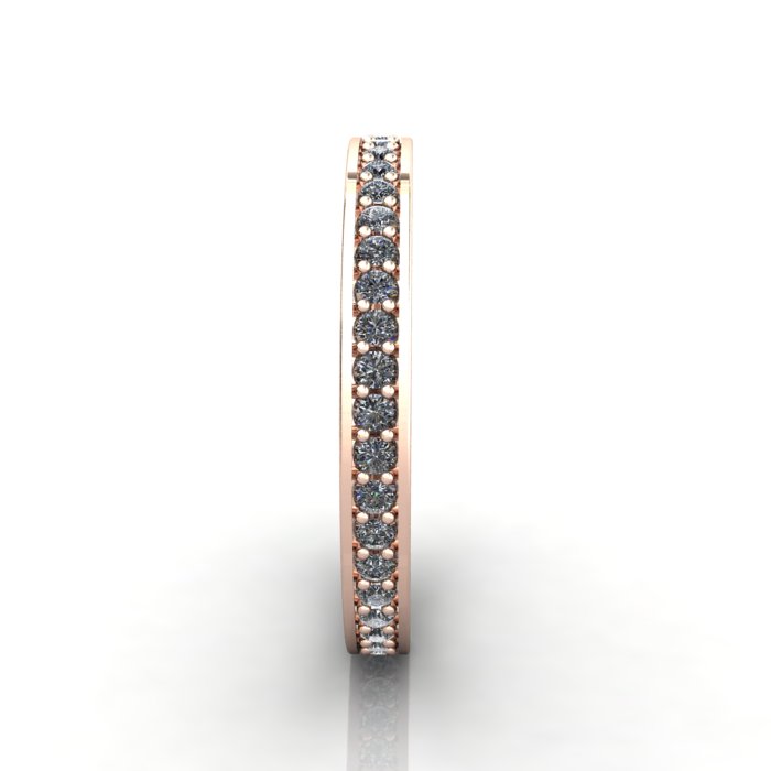 Round Brilliant Eternity Diamond Ring Rose Gold RE5 SV
