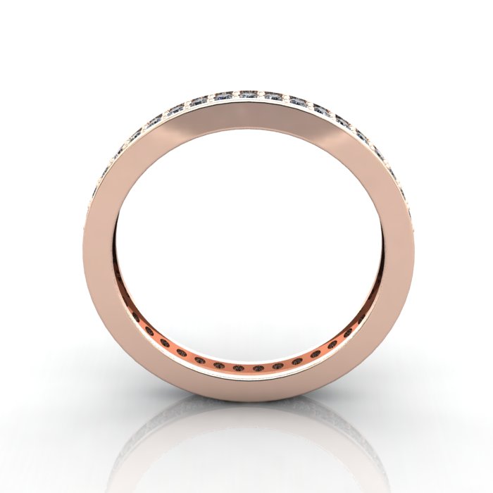 Round Brilliant Eternity Diamond Ring Rose Gold RE5 TF